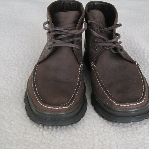 Ferragamo Men\'s Brown Leather Chukka Boots Men\'s Size 8D